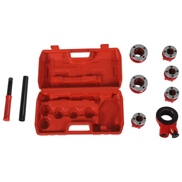 Kit de roscadora de tubos con carraca Kit de roscadora de tubos para fontaneros con 6 troqueles y maletín de almacenamiento Kit de roscadora de tubos con carraca Kit de roscadora de tubos para fontaneros con 6 troqueles y maletín de almacenamiento