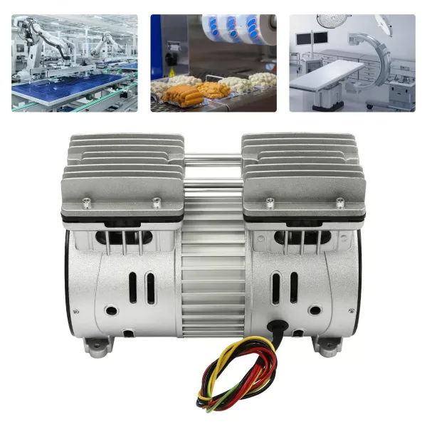 Bomba de vacío sin aceite, 220 V, 550 W, industrial para laboratorio, 1400 rpm, sin ruido, bomba de aire eléctrica pequeña, 27,1 x 12,8 x 19,4 cm