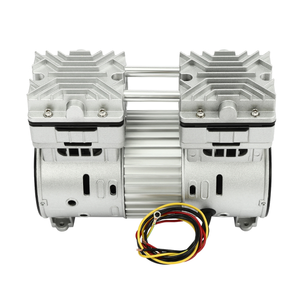 Bomba de aire sin aceite y silenciosa, Cabezal de compresor de aire, Pequeño motor de cabezal de bomba de aire, 800W, Plata