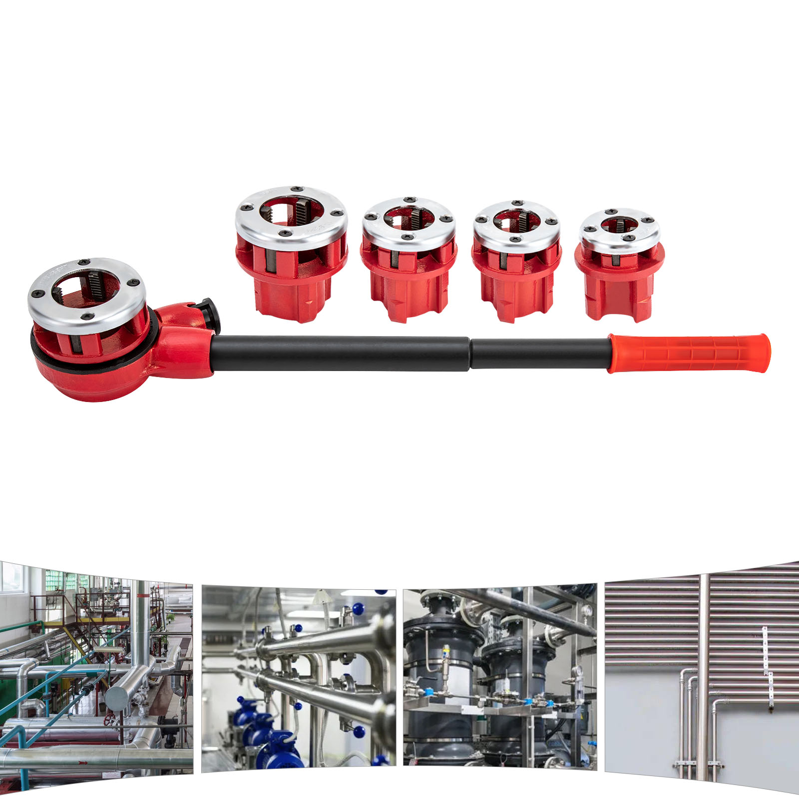 Juego de 5 troqueles 3/8", 1/2", 3/4", 1", 1-1/4" herramientas para roscar tubos, herramientas de corte para fontaneros Juego de 5 troqueles 3/8", 1/2", 3/4", 1", 1-1/4" herramientas para roscar tubos, herramientas de corte para fontaneros