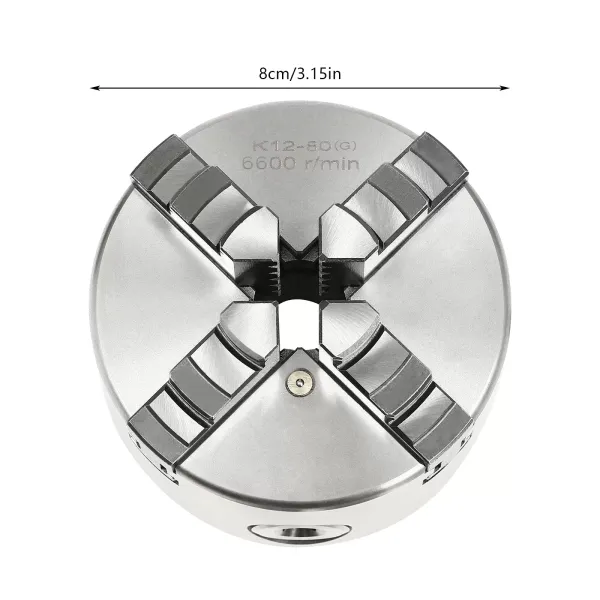 CNCEST Portabrocas profesional con 4 mandíbulas de 80 mm de diámetro para tornos CNCEST Portabrocas profesional con 4 mandíbulas de 80 mm de diámetro para tornos