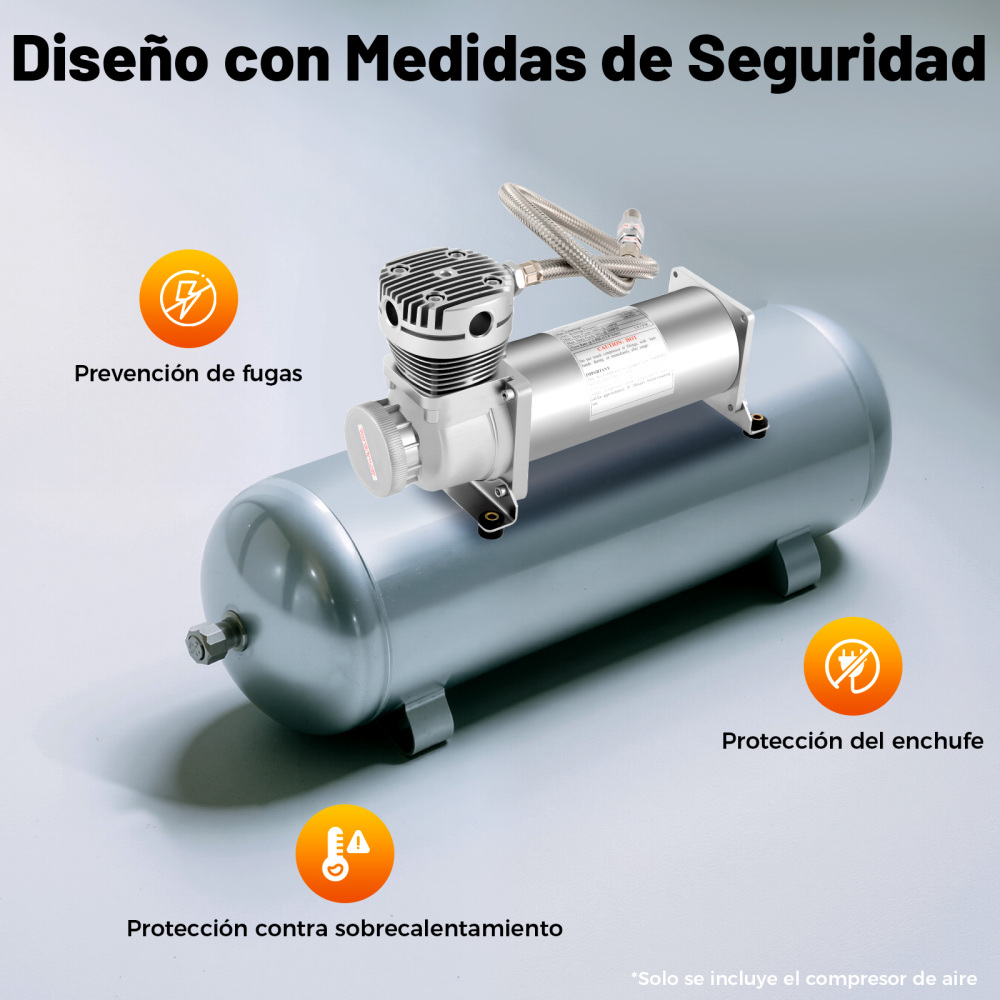 Kit de compresor de aire de 12 V y 200 PSI, compresor de suspensión ...