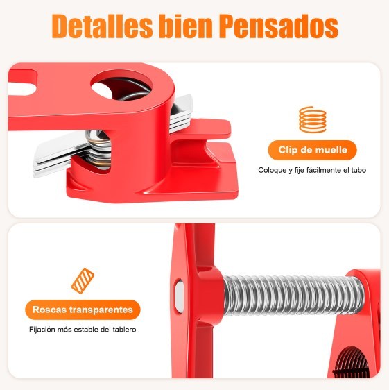 Juego de abrazaderas para tubos para encolar madera, Juego de abrazaderas para tubos para encolar madera de 3/4"