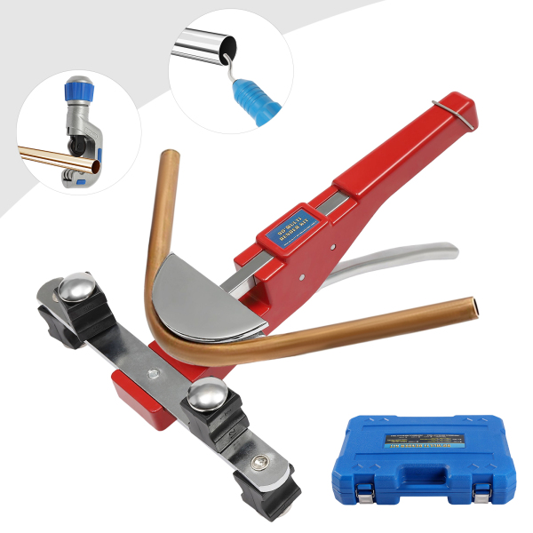 Doblador de tubos con una sola mano, 6-22 mm, ángulo máximo de flexión de 90°, para tubos de 1/4 a 7/8 pulgadas, rojo Doblador de tubos con una sola mano, 6-22 mm, ángulo máximo de flexión de 90°, para tubos de 1/4 a 7/8 pulgadas, rojo