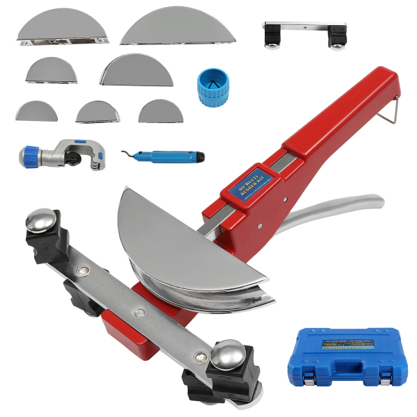 Doblador de tubos con una sola mano, 6-22 mm, ángulo máximo de flexión de 90°, para tubos de 1/4 a 7/8 pulgadas, rojo Doblador de tubos con una sola mano, 6-22 mm, ángulo máximo de flexión de 90°, para tubos de 1/4 a 7/8 pulgadas, rojo