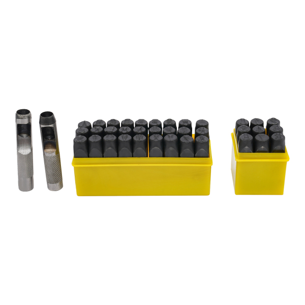 Juego de 36, Kit de punzones de estampación manual de metal, Herramienta de punzonado de letras de acero