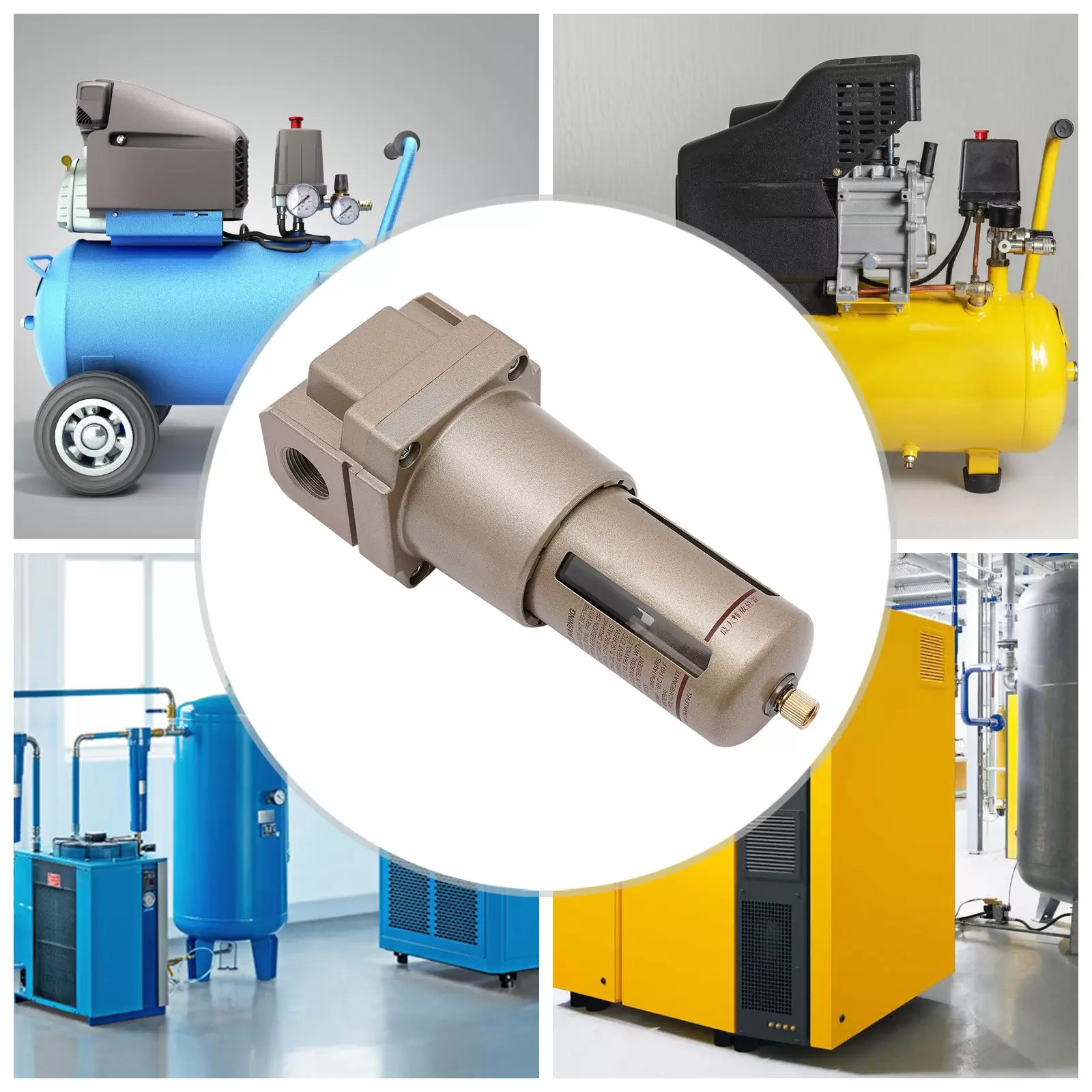 Filtro de aire comprimido separador de agua, separador de agua y aceite del compresor de aire, separador de agua/aceite