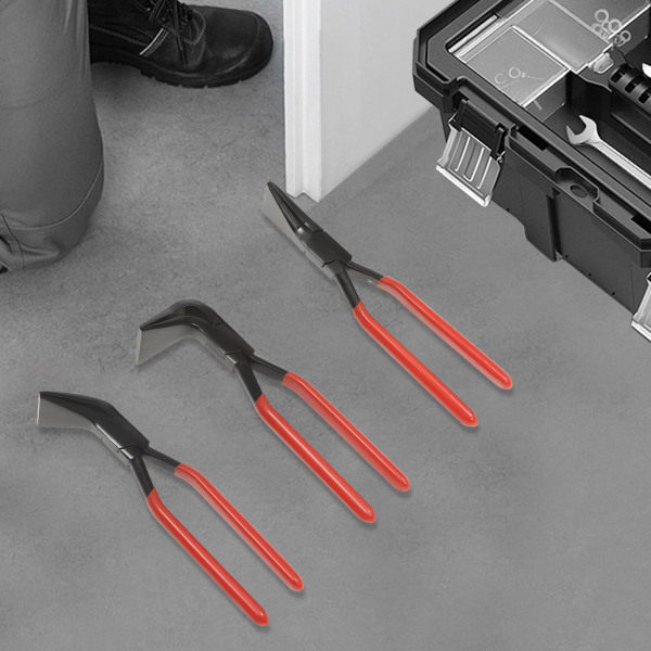 3Pcs Herramientas de chapa de metal para cerradoras manuales, Kit de alicates, herramienta dobladora de metal recta 45 ° y 90 °