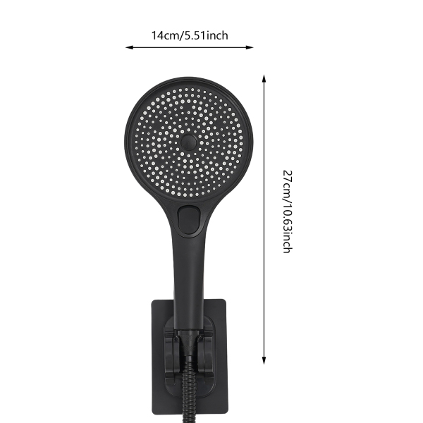 Juego de ducha con válvula mezcladora para baño, grifo de baño con ducha de mano, grifo de baño montado en la pared con cabezal de ducha - Negro