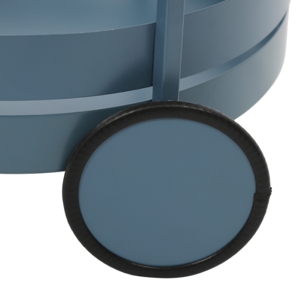 Carro de almacenamiento móvil redondo, carro de almacenamiento con ruedas, 40x61CM - azul