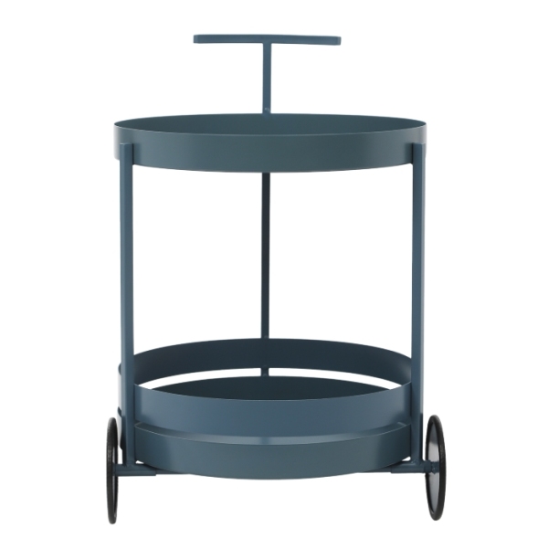 Carro de almacenamiento móvil redondo, carro de almacenamiento con ruedas, 40x61CM - azul