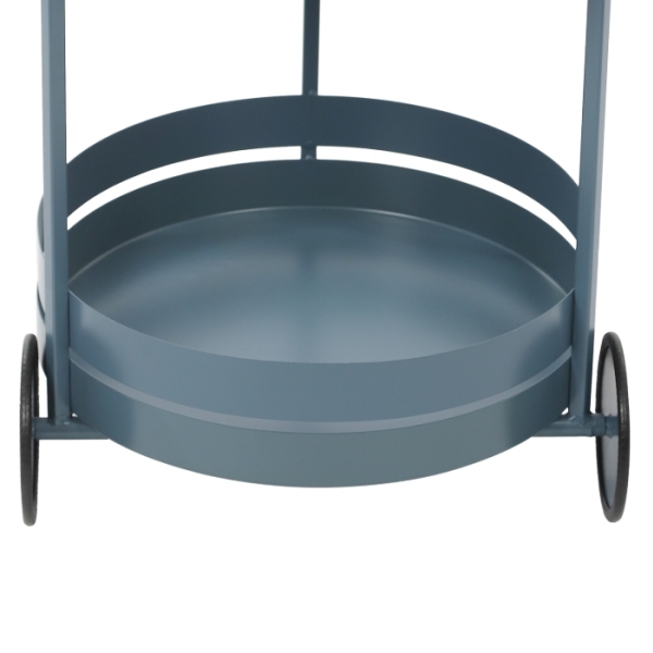 Carro de almacenamiento móvil redondo, carro de almacenamiento con ruedas, 40x61CM - azul