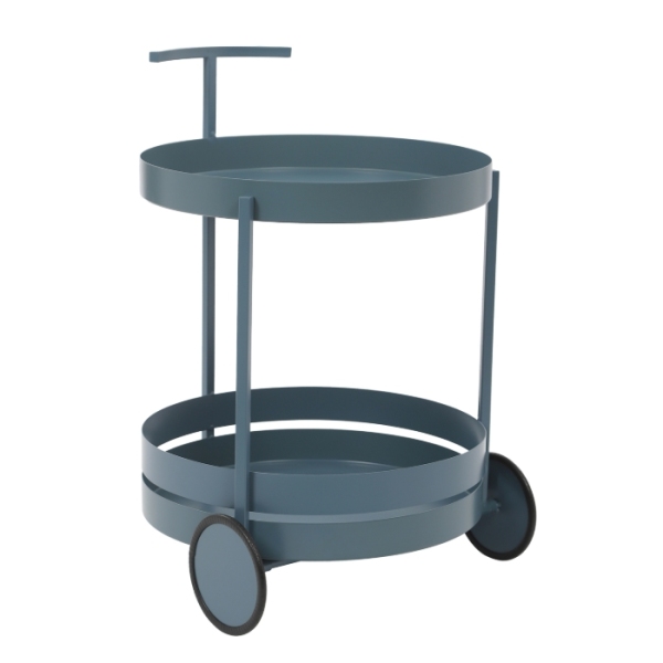 Carro de almacenamiento móvil redondo, carro de almacenamiento con ruedas, 40x61CM - azul