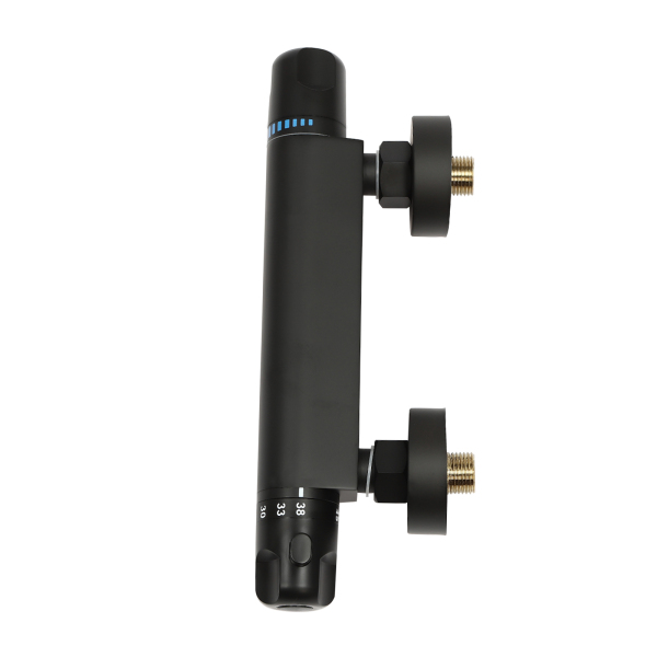 Grifo monomando termostático para ducha, Grifo monomando para ducha con bloqueo de seguridad a 38°C, Negro