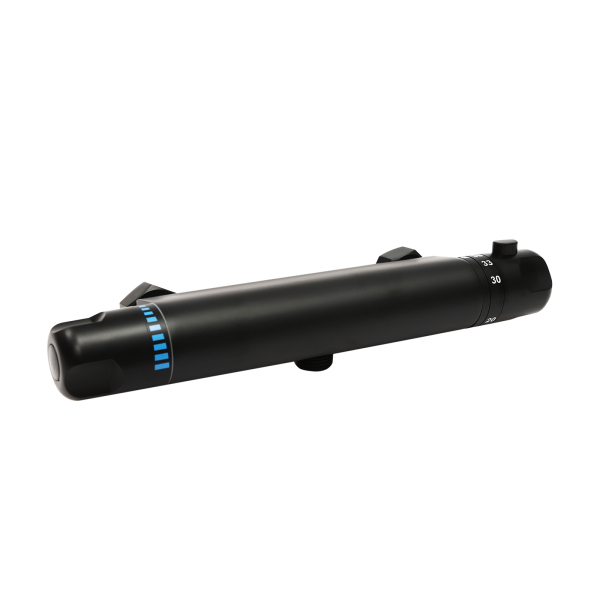 Grifo monomando termostático para ducha, Grifo monomando para ducha con bloqueo de seguridad a 38°C, Negro