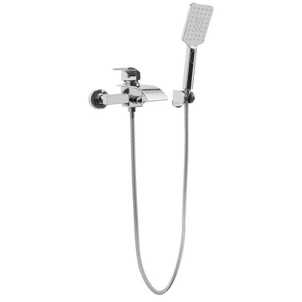 Grifo de baño con ducha de mano, grifo mezclador para baño, grifo mezclador para ducha, plata