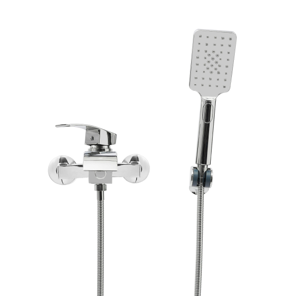 Grifo de baño con ducha de mano, grifo mezclador para baño, grifo mezclador para ducha, plata