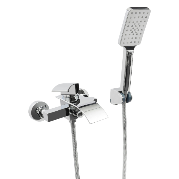Grifo de baño con ducha de mano, grifo mezclador para baño, grifo mezclador para ducha, plata
