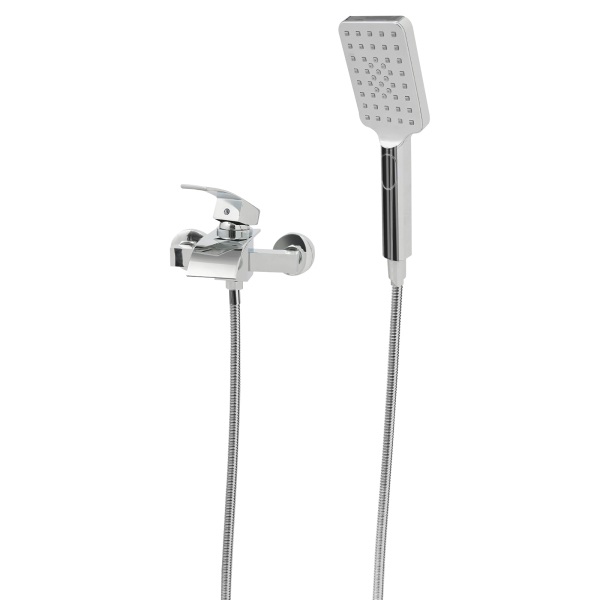 Grifo de baño con ducha de mano, grifo mezclador para baño, grifo mezclador para ducha, plata