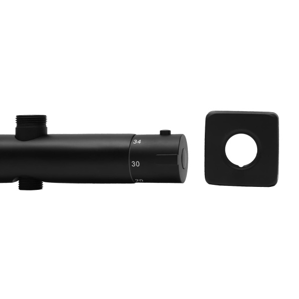Juego de ducha de temperatura constante de 30 cm (rociador manual de 3 modos) - Negro Juego de ducha de temperatura constante de 30 cm (rociador manual de 3 modos) - Negro