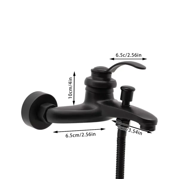 Accesorios para bañera, juego de accesorios de baño, grifo negro de ducha para bañera  montado en la pared con ducha de mano