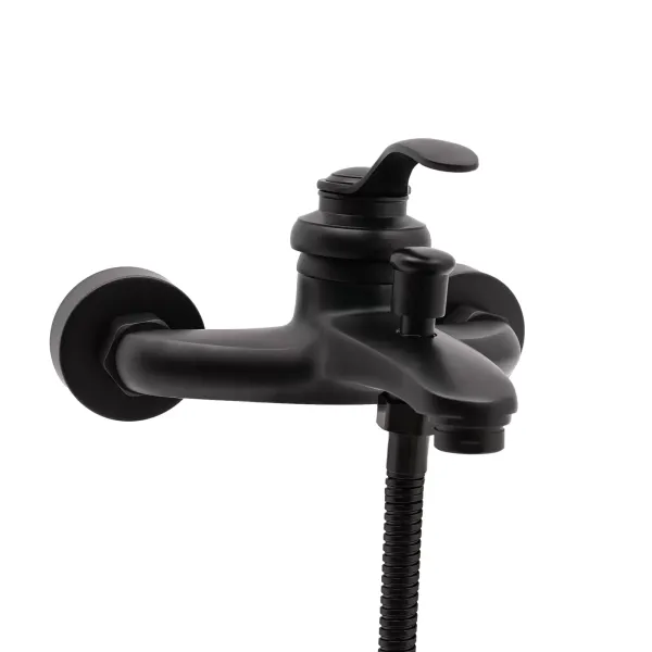 Accesorios para bañera, juego de accesorios de baño, grifo negro de ducha para bañera  montado en la pared con ducha de mano