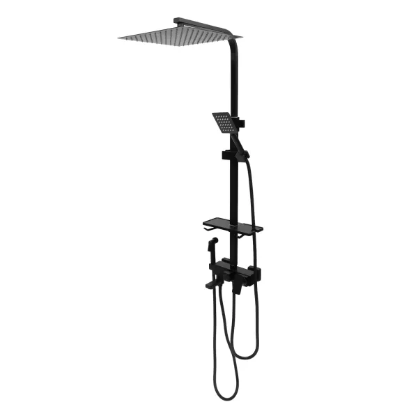 Juego de ducha de lluvia fría y caliente de 30*30 cm. Sistema de ducha, juego de ducha para baño, grifería de ducha negra