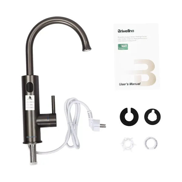 3.2KW Grifos de agua caliente eléctricos, Calor rápido Calefacción instantánea, 360°, Pantalla digital inteligente, Gris 3.2KW Grifos de agua caliente eléctricos, Calor rápido Calefacción instantánea, 360°, Pantalla digital inteligente, Gris