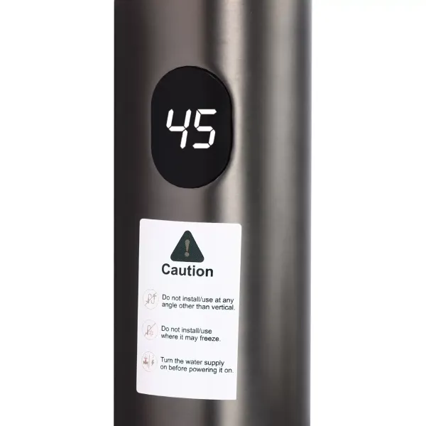 3.2KW Grifos de agua caliente eléctricos, Calor rápido Calefacción instantánea, 360°, Pantalla digital inteligente, Gris