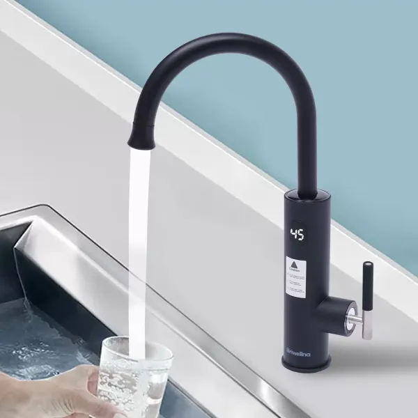 Grifo Eléctrico De 3000W Con Calentador De Agua Instantáneo – Acero Inoxidable 304, Giro 360°, Pantalla LED De Temperatura Ajustable (30-60°C), Fácil Instalación