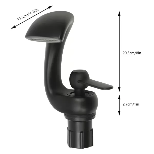 Grifo de baño en cascada, negro, grifo de lavabo moderno, lavabo de latón, grifo mezclador monomando, frío y caliente para baño