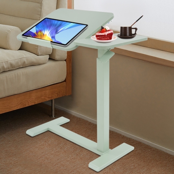 Escritorio móvil de pie, mesita de noche ajustable, escritorio elevable, versión derecha (reversible a la izquierda) - Verde