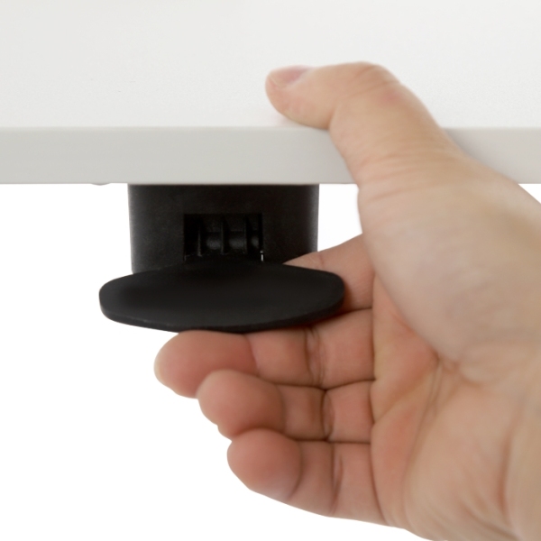 Escritorio móvil de pie, mesita de noche ajustable, mesa elevable, versión derecha (lado izquierdo abatible) - blanco Escritorio móvil de pie, mesita de noche ajustable, mesa elevable, versión derecha (lado izquierdo abatible) - blanco