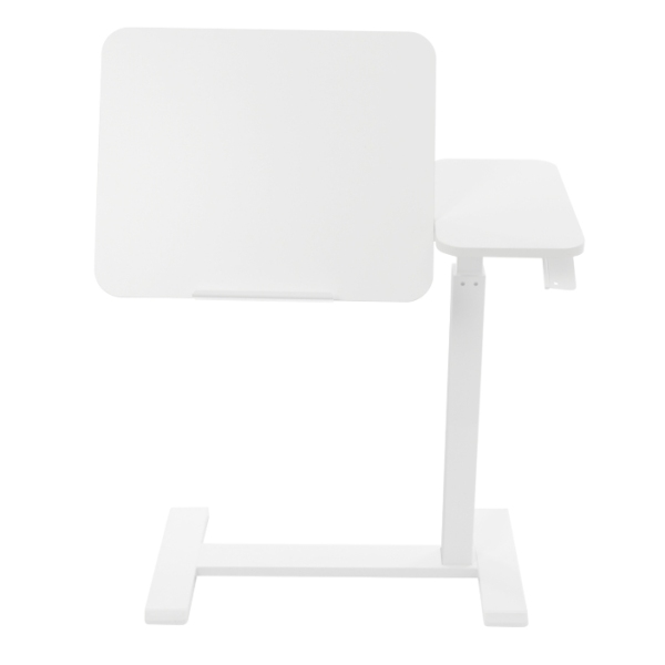 Escritorio móvil de pie, mesita de noche ajustable, mesa elevable, versión derecha (lado izquierdo abatible) - blanco