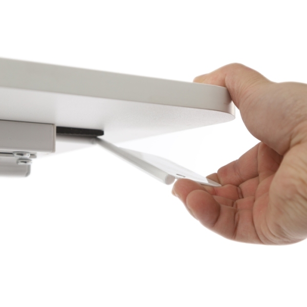 Escritorio móvil de pie, mesita de noche ajustable, mesa elevable, versión derecha (lado izquierdo abatible) - blanco
