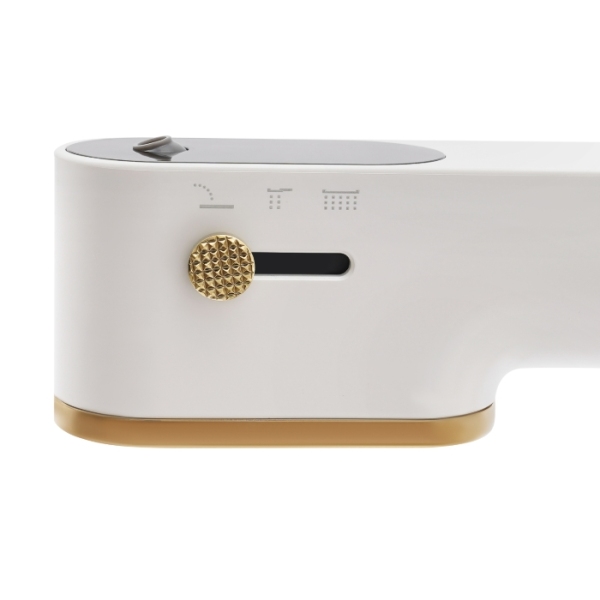 Grifo de baño con tres modos de ducha extraíble para lavabo, blanco mate + oro circonio.