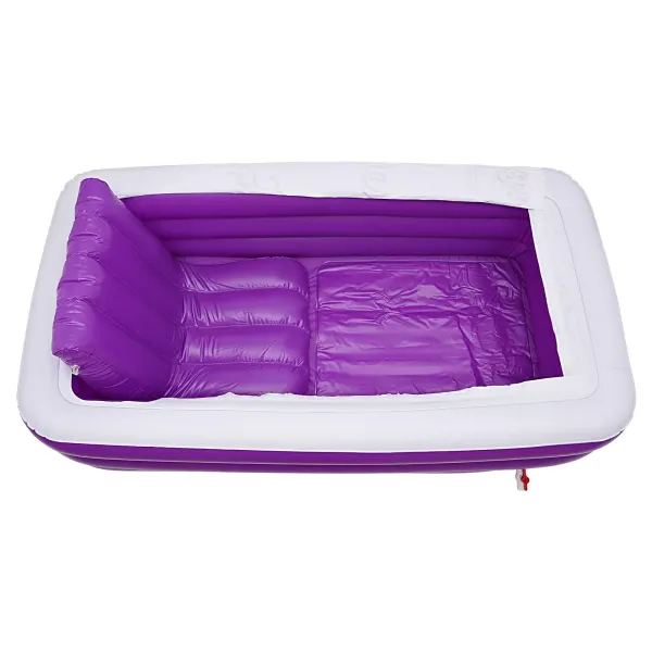 Bañera plegable para adultos, 180 x 98 x 55 cm, inflable, para adultos, spa o bañera, móvil independiente, para baño caliente/helado, lila y blanco Bañera plegable para adultos, 180 x 98 x 55 cm, inflable, para adultos, spa o bañera, móvil independiente, para baño caliente/helado, lila y blanco