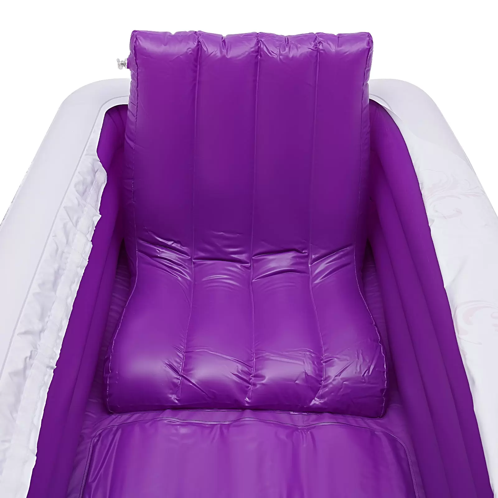 Bañera plegable para adultos, 180 x 98 x 55 cm, inflable, para adultos, spa o bañera, móvil independiente, para baño caliente/helado, lila y blanco