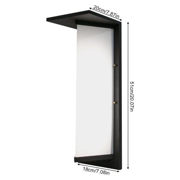Lámpara de pared de exterior, Lámpara de pared, Iluminación de pared, 12W, Negro