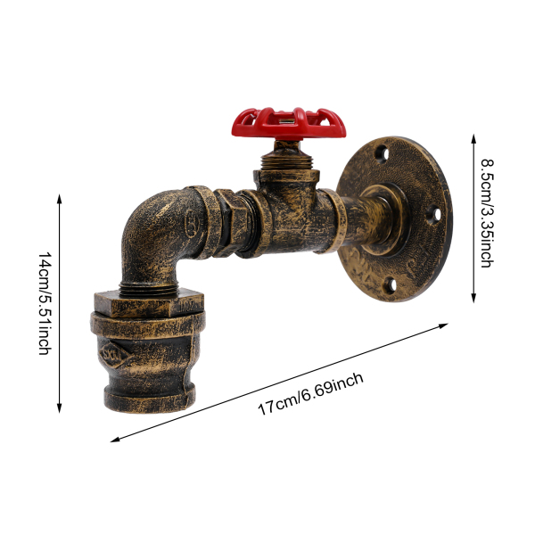 Lámpara de pared E27 con forma de grifo de metal, lámpara de pared industrial, lámpara de pared vintage retro para bares, pasillos Lámpara de pared E27 con forma de grifo de metal, lámpara de pared industrial, lámpara de pared vintage retro para bares, pasillos