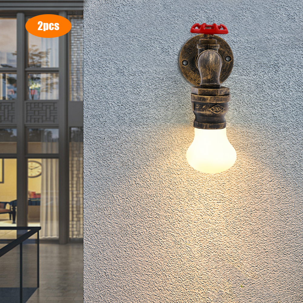 Lámpara de pared E27 con forma de grifo de metal, lámpara de pared industrial, lámpara de pared vintage retro para bares, pasillos