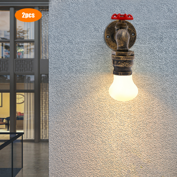 Lámpara de pared E27 con forma de grifo de metal, lámpara de pared industrial, lámpara de pared vintage retro para bares, pasillos