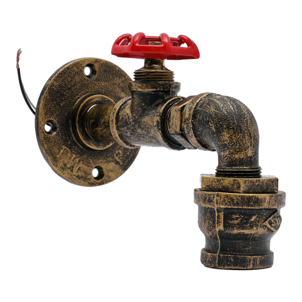 Lámpara de pared E27 con forma de grifo de metal, lámpara de pared industrial, lámpara de pared vintage retro para bares, pasillos