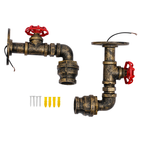 Lámpara de pared E27 con forma de grifo de metal, lámpara de pared industrial, lámpara de pared vintage retro para bares, pasillos Lámpara de pared E27 con forma de grifo de metal, lámpara de pared industrial, lámpara de pared vintage retro para bares, pasillos