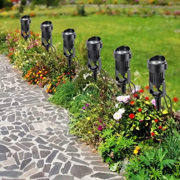 Iluminación de jardín RGB, 6 piezas, luz de jardín eléctrica con estacas, con mando a distancia, iluminación exterior para árboles, fiesta
