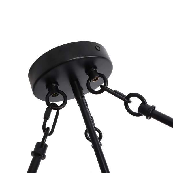 Lámpara de techo industrial, lámpara de techo rústica de granja, lámpara de techo con hexágono, negro