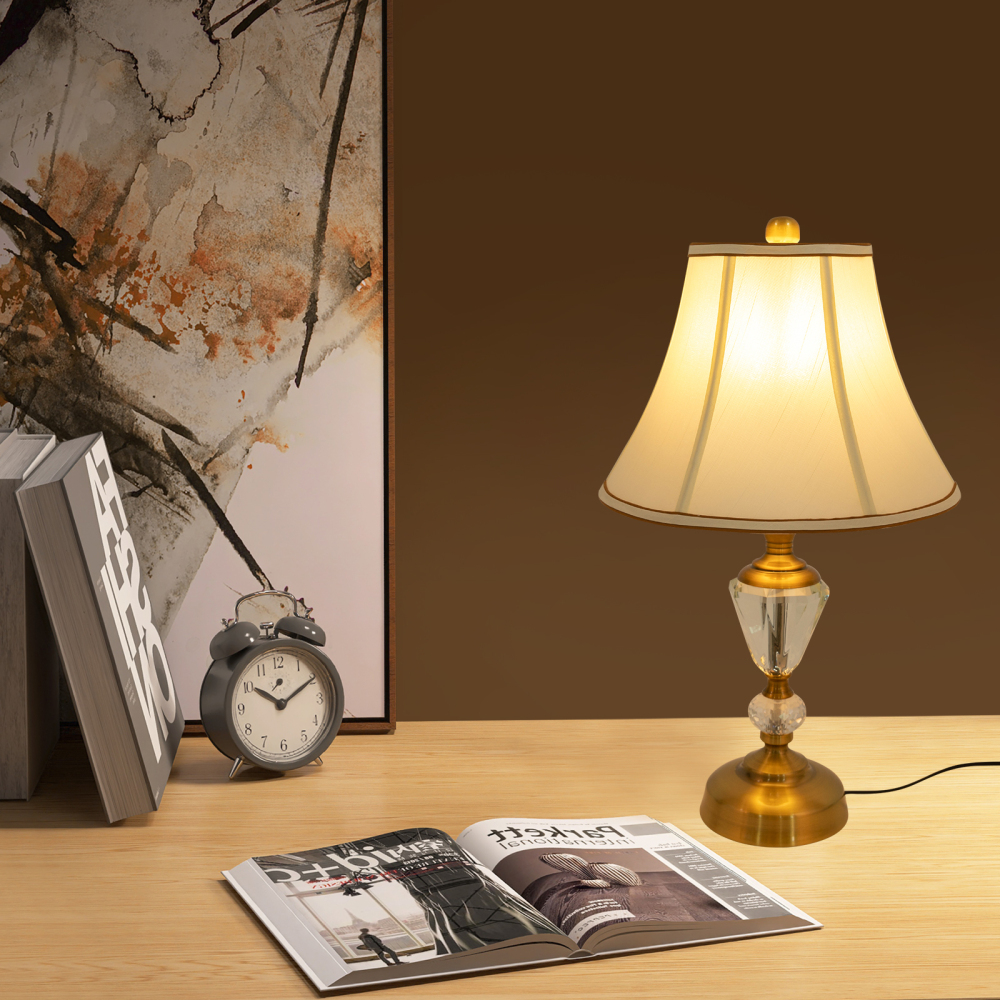 Lámpara de mesa con LED, Lámpara de mesa con interruptor pulsador, Color de la luz: Amarillo, Para estudios, salas de estar