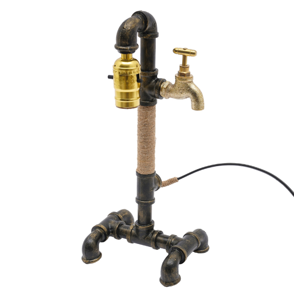 Lámpara de mesa lámpara de escritorio lámpara de tubería de agua industrial creativa para mesita de noche (sin bombilla) Lámpara de mesa lámpara de escritorio lámpara de tubería de agua industrial creativa para mesita de noche (sin bombilla)