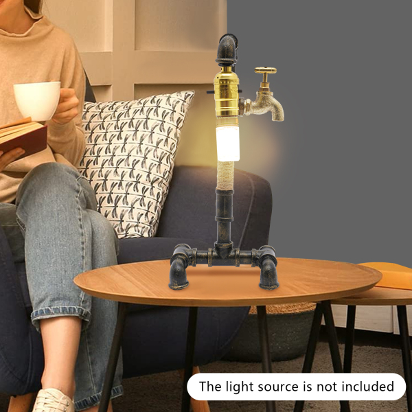 Lámpara de mesa lámpara de escritorio lámpara de tubería de agua industrial creativa para mesita de noche (sin bombilla) Lámpara de mesa lámpara de escritorio lámpara de tubería de agua industrial creativa para mesita de noche (sin bombilla)