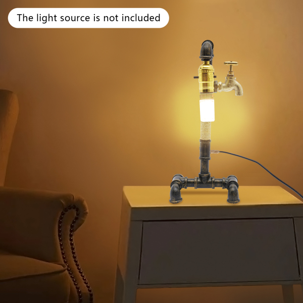 Lámpara de mesa lámpara de escritorio lámpara de tubería de agua industrial creativa para mesita de noche (sin bombilla) Lámpara de mesa lámpara de escritorio lámpara de tubería de agua industrial creativa para mesita de noche (sin bombilla)